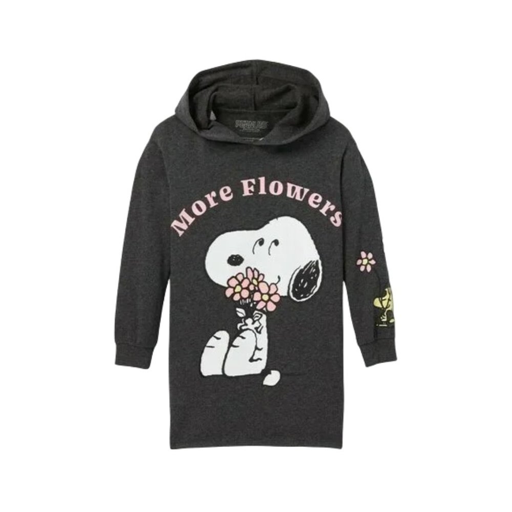 Girls' Snoopy 'More Flowers' Hooded Dress
